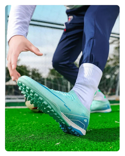 New Men Football Boots Match Indoor Breathable Ultralight Grass Cleats Soccer Shoes Long Spikes Sneakers Training Drop Shipping