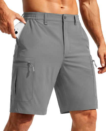 Men's Hiking Cargo Shorts 9" Quick Dry Lightweight Water Resistant Nylon Shorts Summer Casual Golf Work with 5 Pockets