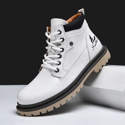 Handmade Men Boots Autumn Outdoor Hiking Boots Ankle Winter Leather Shoes Sneakers Hombres Botas High Top Footwear Anti Slip