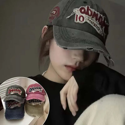 Hip Hop Holes Baseball Hat For Men Women Retro Washed Cotton Peaked Cap Fashion Snapback Sun Visors Punk Letter Bonnet кепка y2k