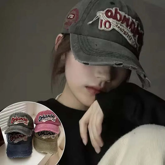 Hip Hop Holes Baseball Hat For Men Women Retro Washed Cotton Peaked Cap Fashion Snapback Sun Visors Punk Letter Bonnet кепка y2k