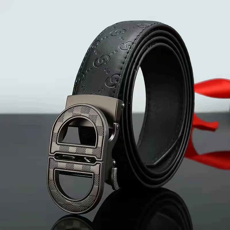 New genuine leather fashionable printed men's belt trend business versatile jeans belt for men