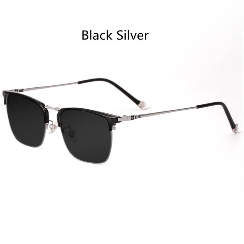 Ultralight Pure Titanium Myopia Sunglasses Men‘s Retro Business Driving Fishing Outdoor Traveling Sunshade Glasses