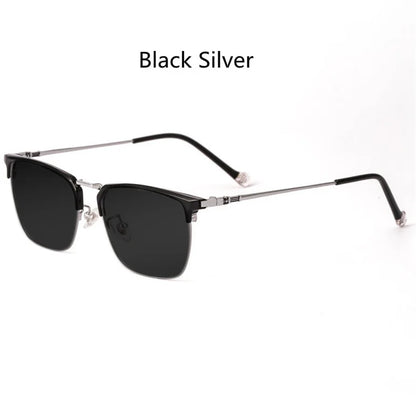 Ultralight Pure Titanium Myopia Sunglasses Men‘s Retro Business Driving Fishing Outdoor Traveling Sunshade Glasses