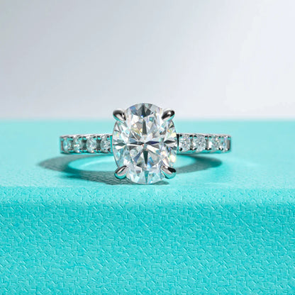 3ct Oval Cut D Color Moissanite Engagement Rings For Women 925 Sterling Silver Wedding Rings Women Jewelry Wholesale