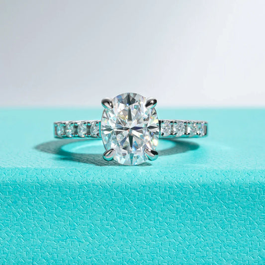 3ct Oval Cut D Color Moissanite Engagement Rings For Women 925 Sterling Silver Wedding Rings Women Jewelry Wholesale