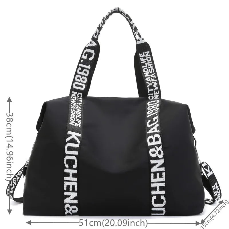 Women's Large Capacity Nylon Shoulder Bag Casual Top-Handle Fashion Tote Crossbody Handbag