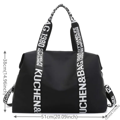 Women's Large Capacity Nylon Shoulder Bag Casual Top-Handle Fashion Tote Crossbody Handbag
