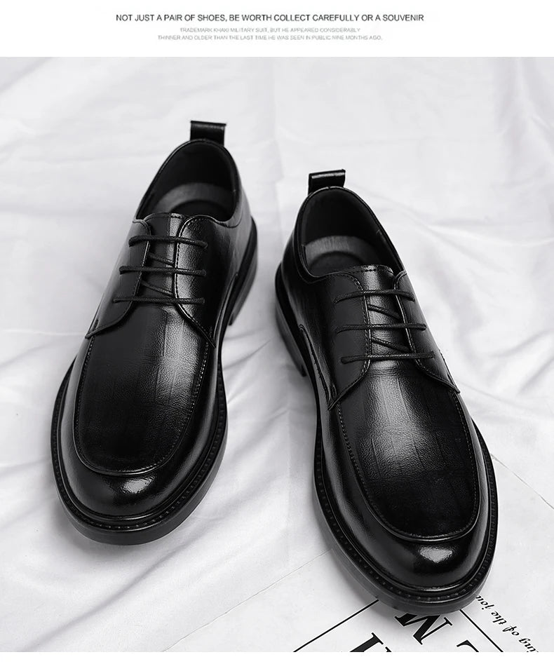 Big Size Elevator Shoes Men Leather Shoes Height Increasing Shoes For Man Increase Insole 6-8CM Invisible Heightening Lift Shoes