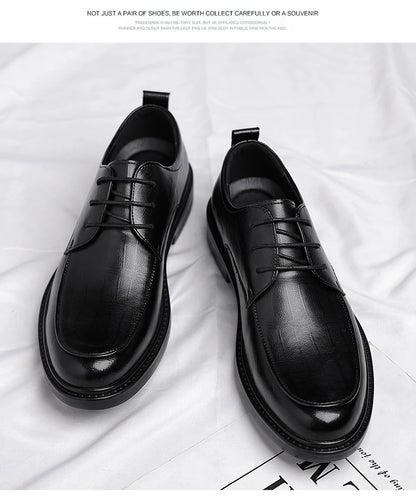 Big Size Elevator Shoes Men Leather Shoes Height Increasing Shoes For Man Increase Insole 6-8CM Invisible Heightening Lift Shoes