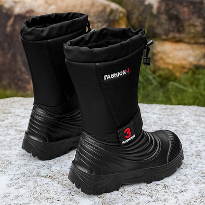 Men's New Snow Boots for Autumn and Winter, Fleece-Lined and Thickened, Cold-Proof, Outdoor Warm, Waterproof, Anti-Skiing, Hiking Boots