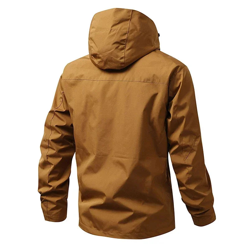 Men's Waterproof Running Jacket Caramel Women Windproof Windbreaker Hiking Camping Cycling Trekking Jogging Jackets