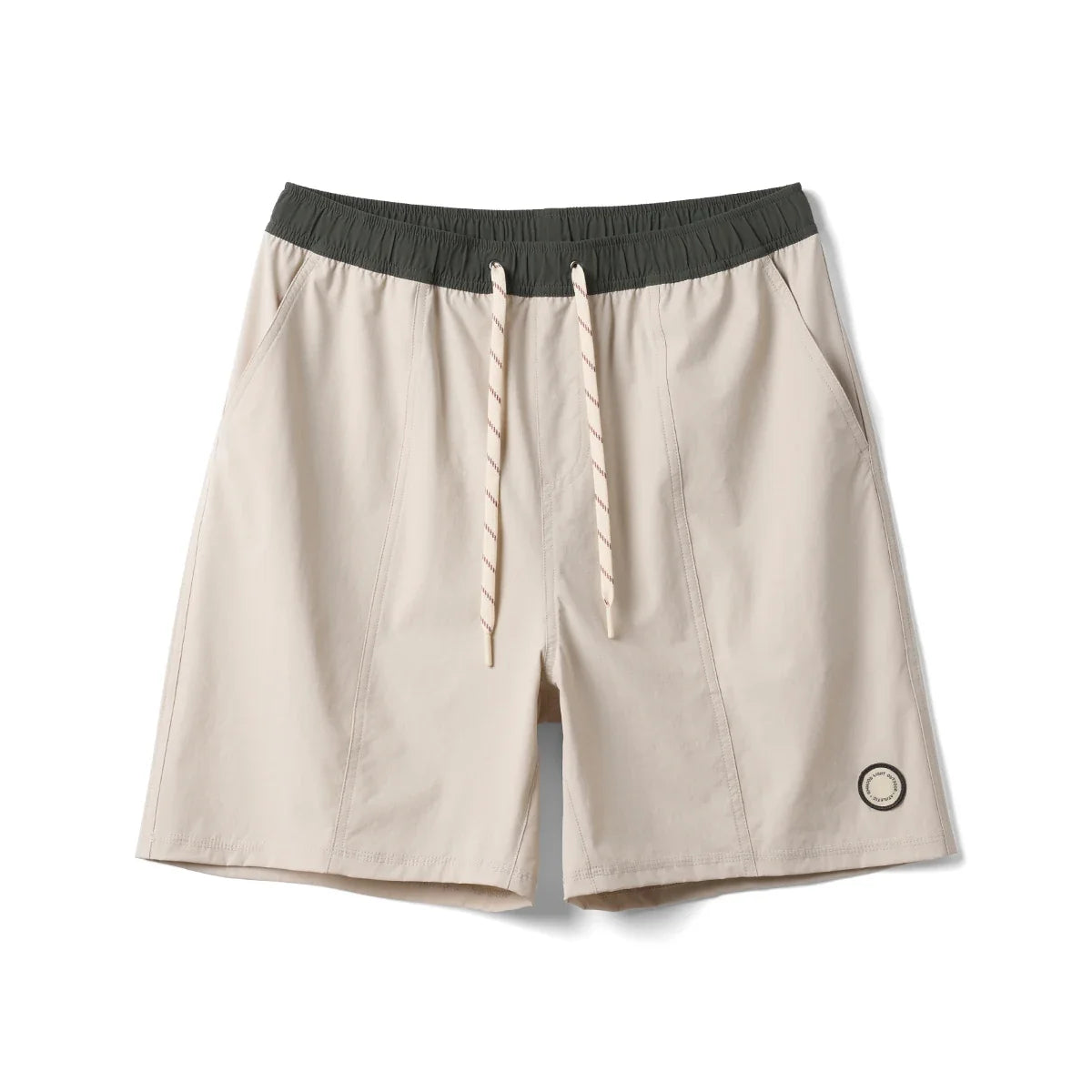 2025 Summer New 145gsm Elastic Fabric Beach Shorts Men Contrast Color Drawstring Athletic Shorts