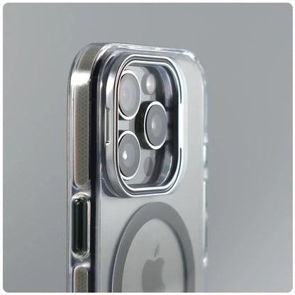 Luxury Lens Holder Shockproof Magnetic Case For iPhone 16 15 14 Plus 13 12 17 Pro Max 17Air 16e Magsafe Fashion Clear Cover