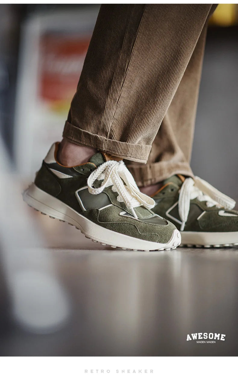 Men's Casual Sports Jogging Sneakers Versatile Comfortable Breathable Shoes Rubber Sole Color-Blocked Shoes for Spring