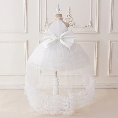 Big Bow Sequin Baby Party Girl Dresses Toddler Trailing 1st Bridesmaid Birthday Princess Dress Baby Gala Wedding Evening Costume