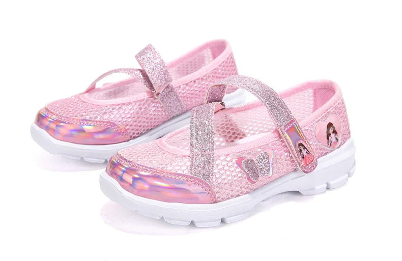 Summer Brand Non-slip Beach Shoes Children Sandals Girls Casual Shoes Kids Flowers Princess Flat Shoes Size 26-36