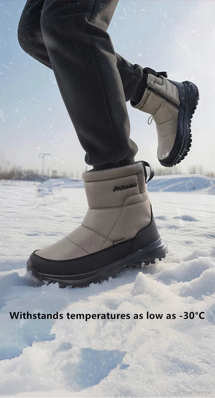 Brand Winter Sneakers Men's Boots Thick Plush Warm Men's Snow Boots Soft Non-Slip Men Ankle Boots Outdoor Waterproof Men's Boots