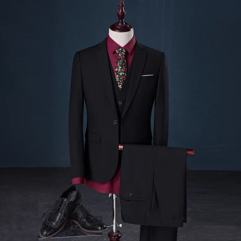 2026 New Men's Suit 3-Pieces Set (Jacket+Pants+Vest) Wedding/Party/Office Coat and Vests Trousers, Asian Sizes M-5XL 6XL.