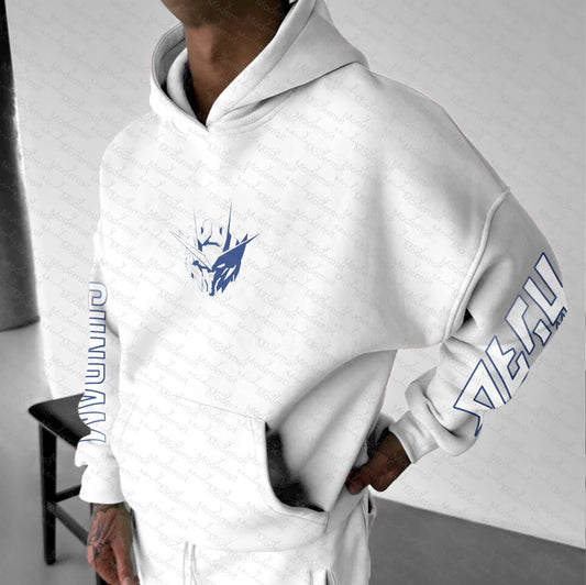 White Gundam Wing Hoodie Men Women Autumn Winter Loose Casual Streetwear Running Fitness Anime Cosplay Sweatshirt