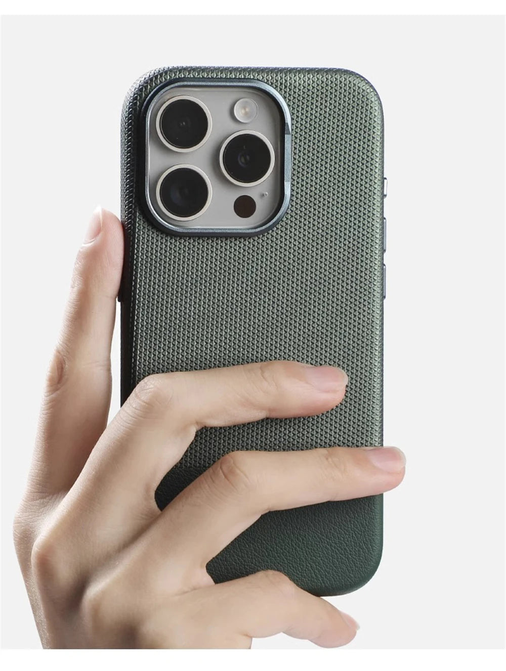 Luxury Business Hit Color Relief Leather Magnetic Case For iPhone 17 Air 16 15 14 13 Pro Max MagSafe Shockproof Alloy Lens Cover