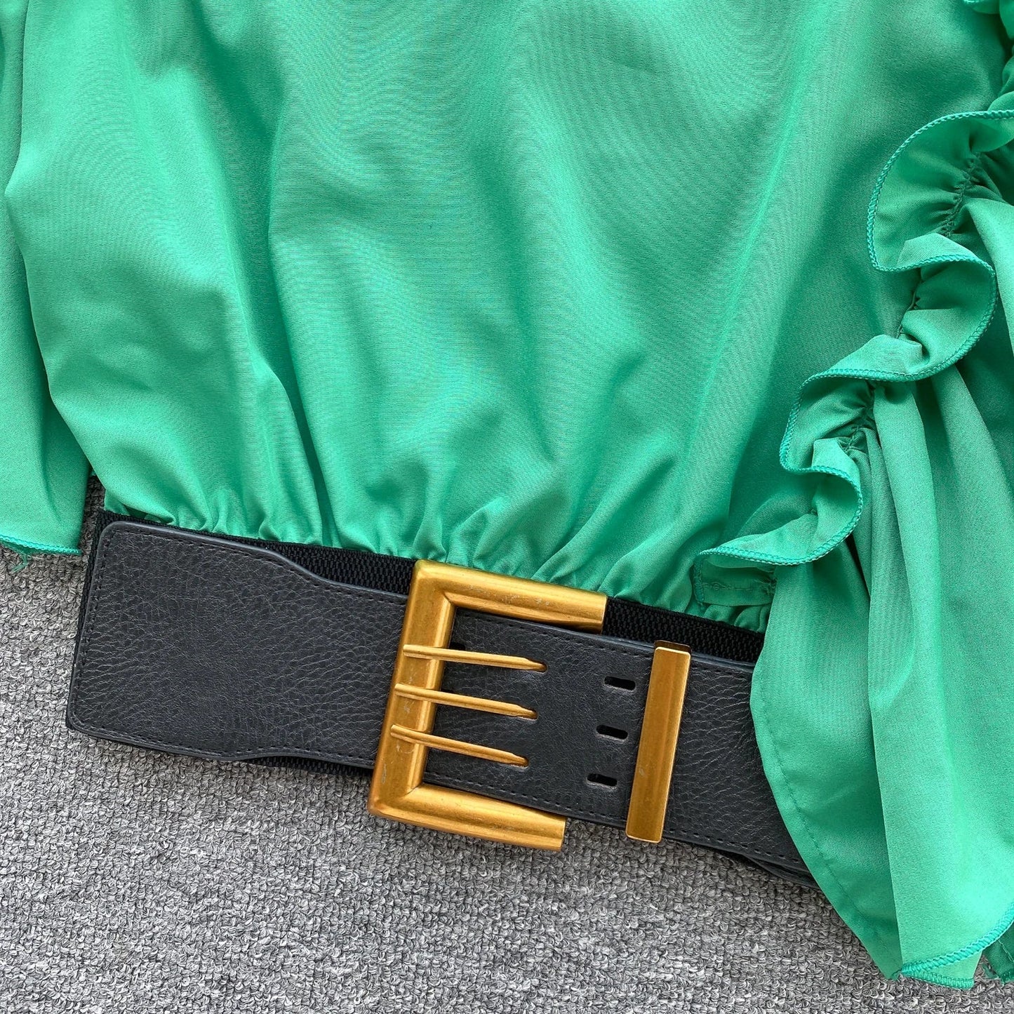 American Chic Blouse for Women Flounced Edge Skew Collar Bare Midriff Belt Skinny Shirts Summer Casual Female Tops Dropshipping