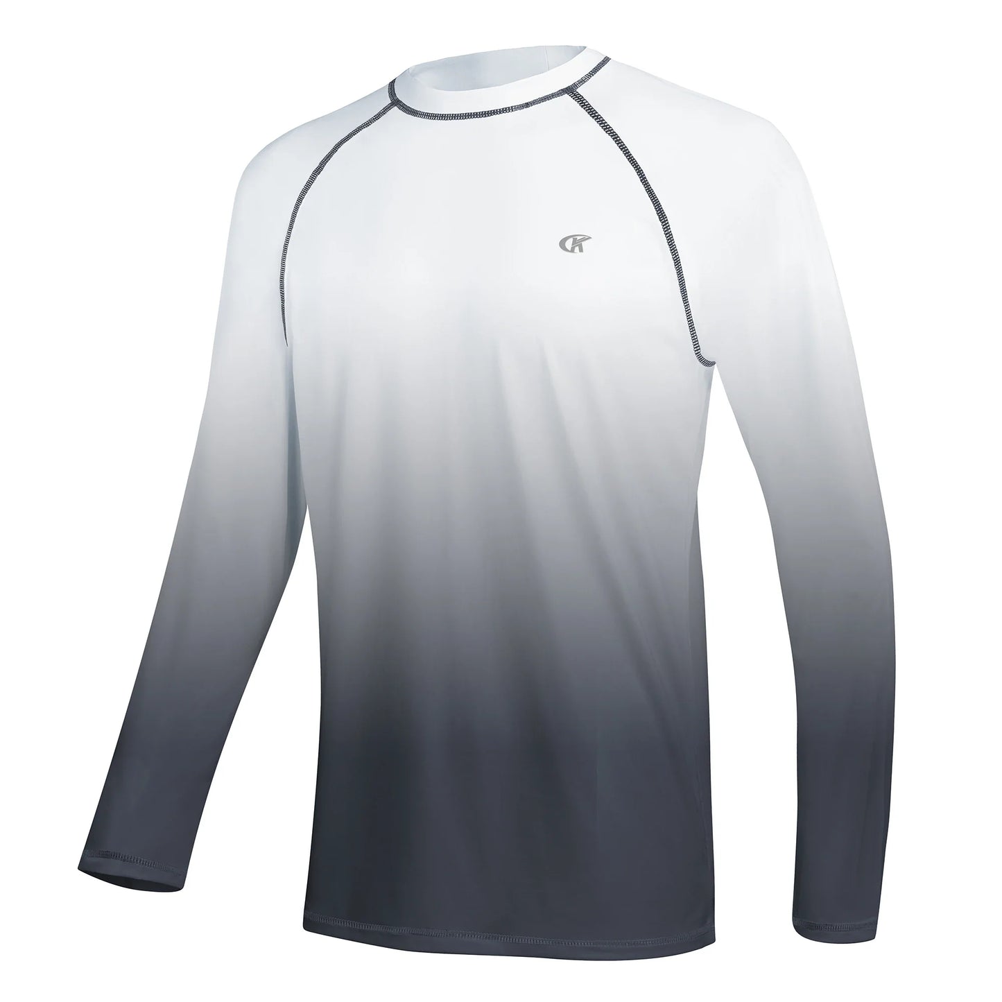 Summer Men's Long Sleeve T-Shirt UPF 50+ Rash Guard Gradient Shirt for Sport Fishing Hiking Workout Outdoor Pullover Shirt