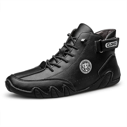 Hand-Sewn Octopus Design Men's Short Boots High-Top Leather Riding Boots Stylish Men's Footwear