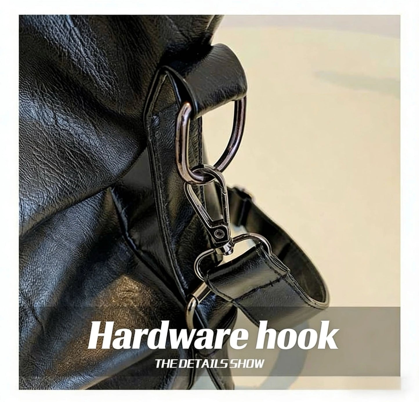 Capacity Black Shoulder Bags For Women Large Shopper Bag Solid Color Soft Leather Crossbody Handbag Travel Tote Bag