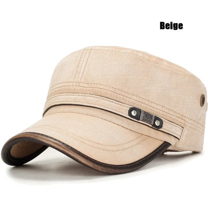 Brand New Men Women Washed Distressed Cotton Adjustable Flat Top Cadet Cap Fashion Classic Unisex Outdoor Casual Sport Cap
