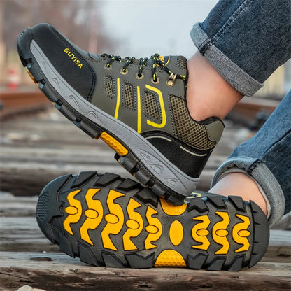 2022 Latest Summer Safety Work Shoes For Men Breathable Indestructible Steel Toe Boots Male Footwear Anti-smash Hiking Shoes