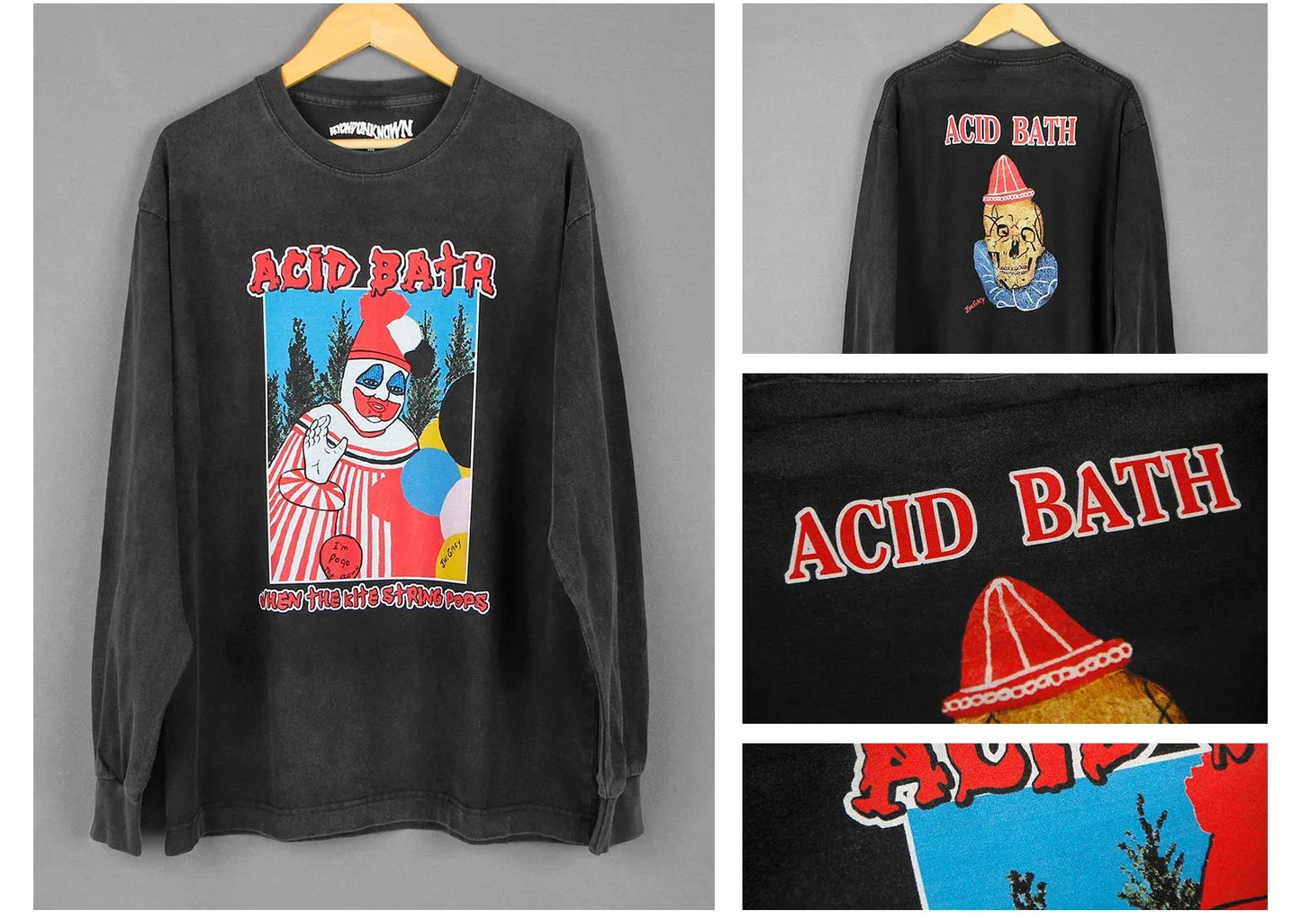 Acid Bath Graphic T Shirt When The Kite String Pops Sludge Heavy Metal Men‘s Short Long Sleeves Cotton Printed Tee Shirt
