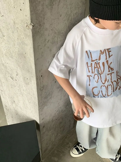 2026 Summer New Boys' Short Sleeved T-Shirt Cotton Baby Boy Summer Casual Tops Stylish Design