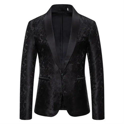 2026 New Men's Red Cashew Flower Blazer, Wedding Party Dress Jacket, White Blue Black Brands Blazers Coat, S M L XL XXL