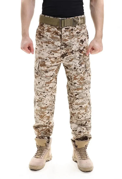 Men's Camouflage Tactical Pants Multi-Pockets Hunting Digital Camo Training  Cargo Pants New Spring  Long Trousers for Men