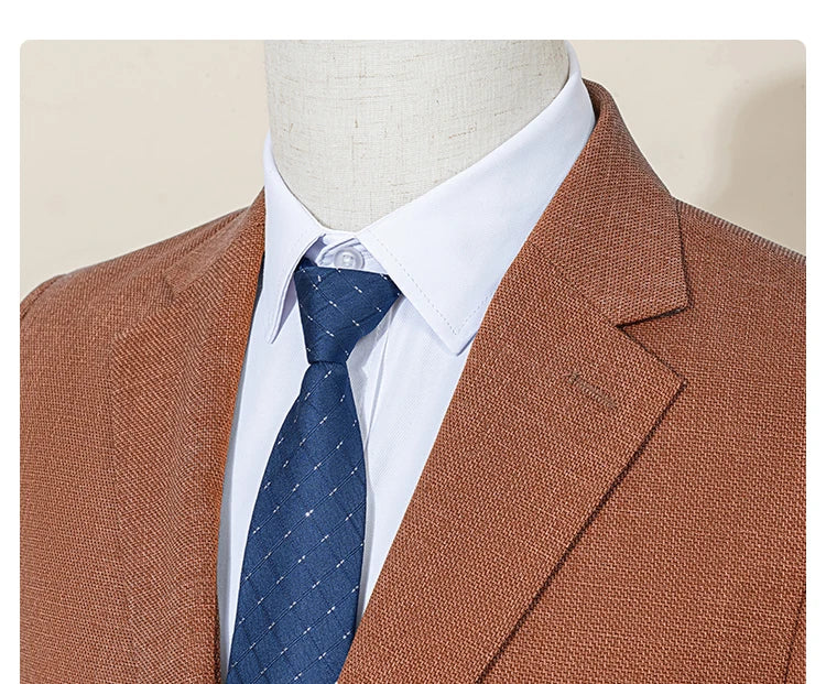 High Quality Formal Business Office Men's Suits Slim Fit Lapel Solid Color Suit（jacket+Vest+Pants）Casual Office Suit
