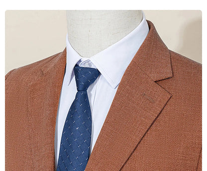 High Quality Formal Business Office Men's Suits Slim Fit Lapel Solid Color Suit（jacket+Vest+Pants）Casual Office Suit