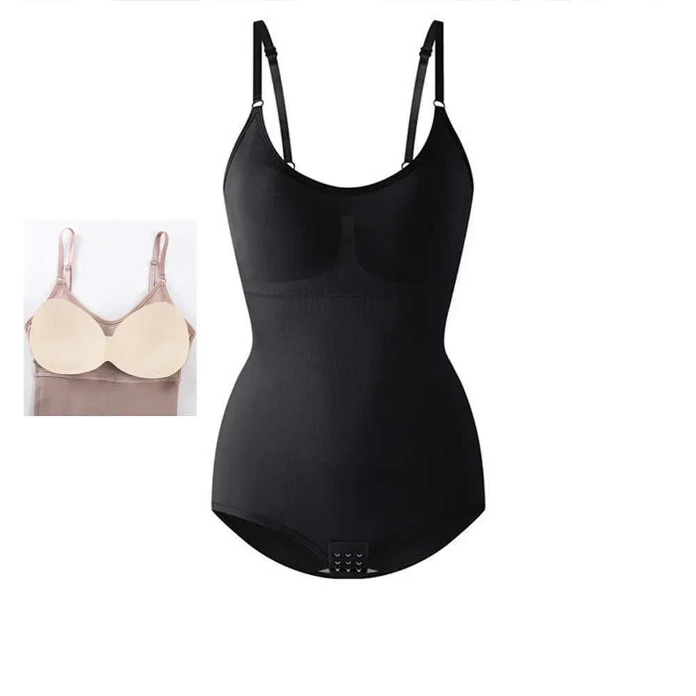 Shapewear Bodysuit for Tummy Control Women Hooks Crotch Body Shaper Stree Jumpsuit with Bras Abdomen Control