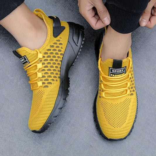 Men's Mesh Shoes Unique Grid Trend Design Breathable Comfortable Running Shoes Summer New Track  Field Basketball Sports Shoes