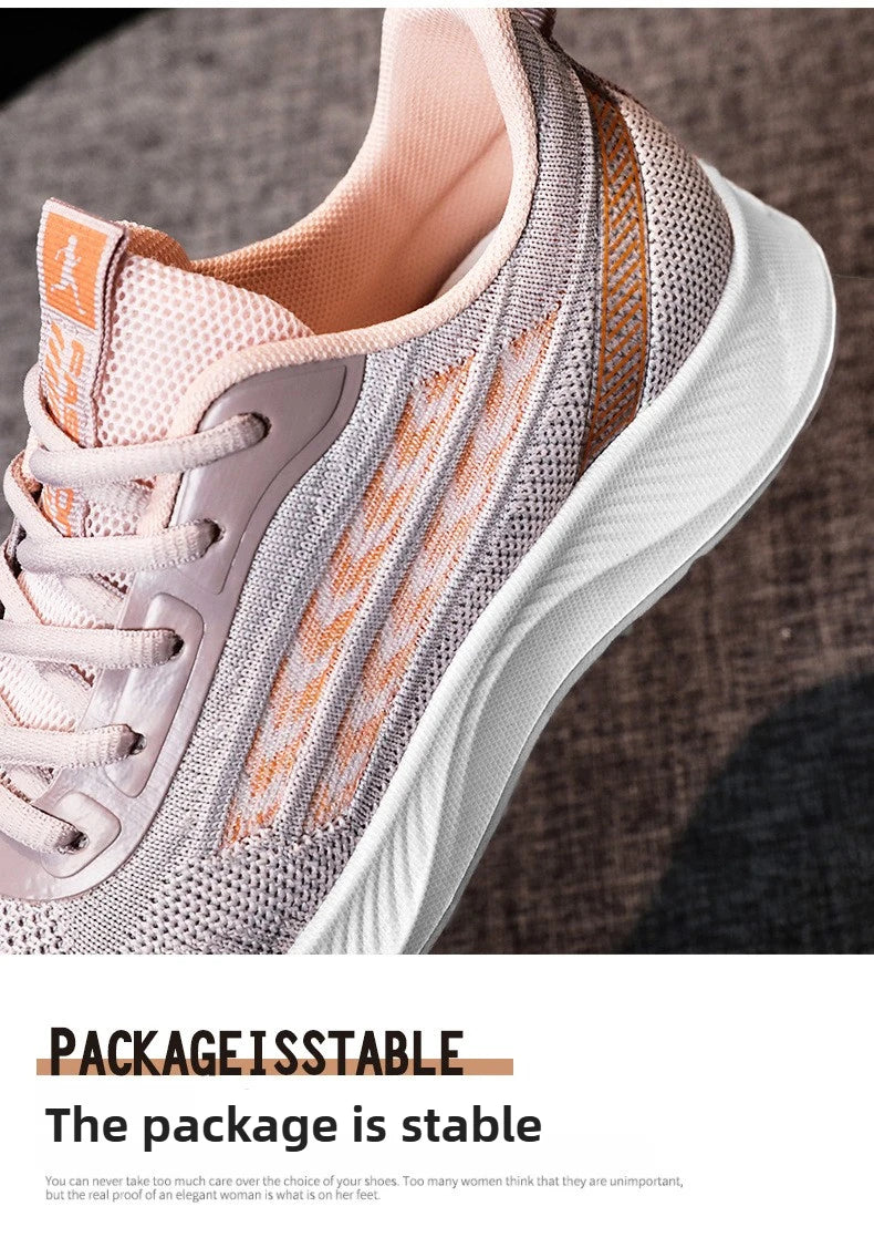 Women's Breathable Mesh Sneakers Platform Sole Korean Style Spring Casual Sports Shoe Plus Size Orthopedic  Height Walking Shoes