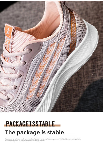 Women's Breathable Mesh Sneakers Platform Sole Korean Style Spring Casual Sports Shoe Plus Size Orthopedic  Height Walking Shoes
