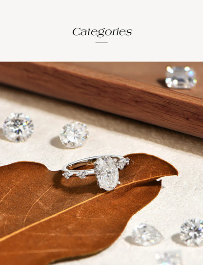 ATTAGEMS Nouvelle bague ovale en moissanite synthétique 3 carats D VVS1 en argent 925 pour femme, usage quotidien, décontracté, cadeaux d'anniversaire, bijoux de fête