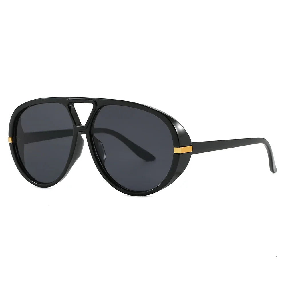 Cycling Trendy Women Square Twin Bridge Pilot Sunglasses New Luxury Designer Shades Outdoor Driving Travel Female Sun Glasses