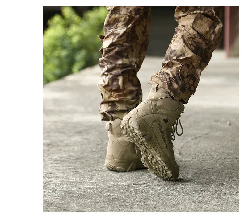 Men Tactical Boots Lace Up Breathable Male Army Boots Desert Boot Climbing Hiking Shoes Safety Unisex Hunting Boots Motorcycle