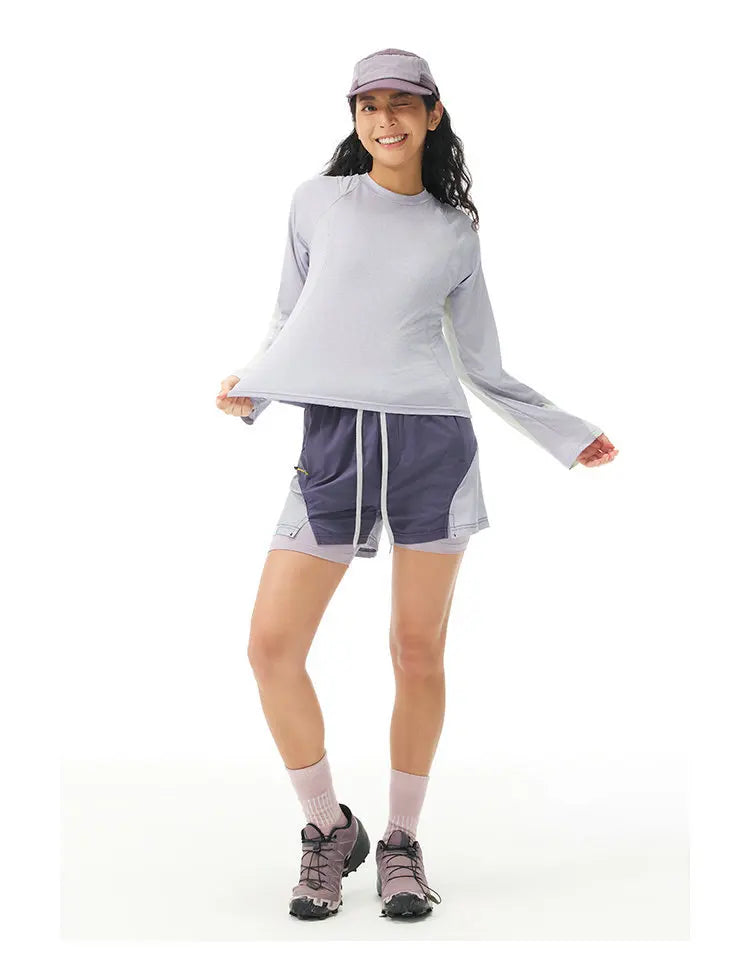 Unisex Sport  Long-Sleeved T-Shirt with Moisture-Wicking, Quick-Drying & Contrast Shoulder Design