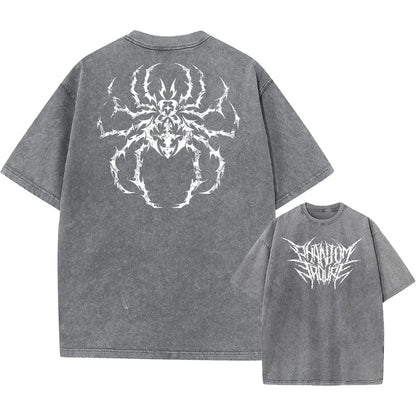 Anime Hunter X Hunter Hisoka And Chrollo Logo Washed Graphic TShirt Men Vintage T-Shirts Casual Cotton Streetwear Harajuku Top