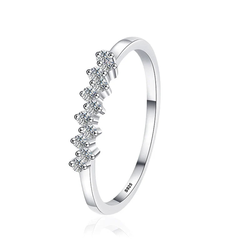 Full 1.5mm D Moissanite Rings for Women 925 Sterling Silver Lab Diamond Wedding Ring Stackable Ring Band Gemstone