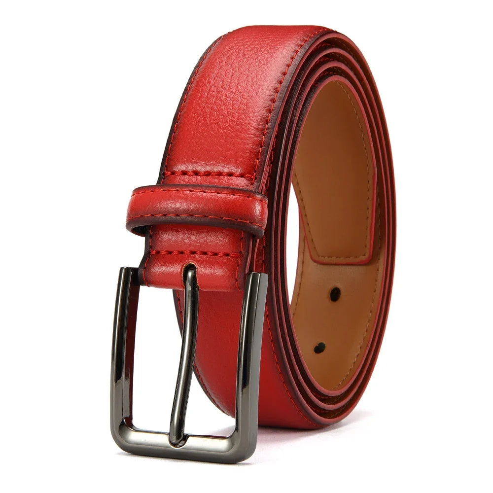 Men Belts High Quality Genuine Leather LONG Large Pin Buckle Metal Automatic Buckle Male Belts Strap Mal 115cm 135cm Size