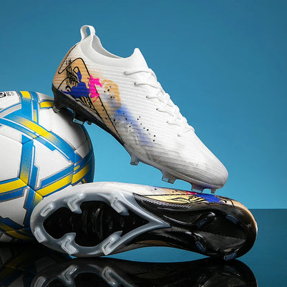 New Men Football Boots Cleats Training Shoes Soccer Shoes Non-Slip Match Ultralight Soccer FG Long Spikes Outdoor Drop Shipping