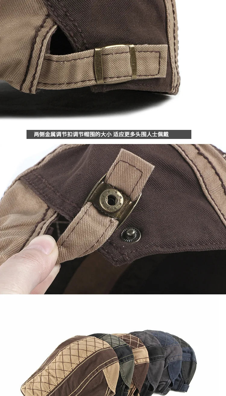 Men Women Beret Spring Autumn Cotton Flat Cap Ivy Gatsby Newsboy Hat Fashion Adjustable Vintage Cabbie Hats